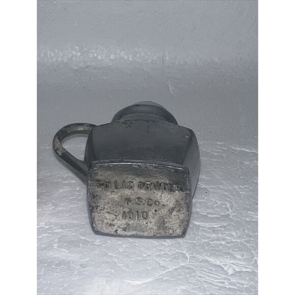 ANTIQUE SALT & PEPPER SHAKERS SOLID PEWTER 1010 NS CO. 2 1/2” S&P - Picture 6 of 6